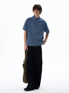 RT No. 12713 BLUE PLAID SHORT SLEEVE SHIRT