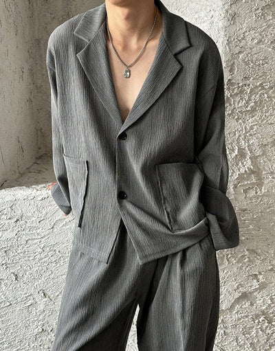 RT No. 11871 TEXTURED BLAZER & STRAIGHT PANTS