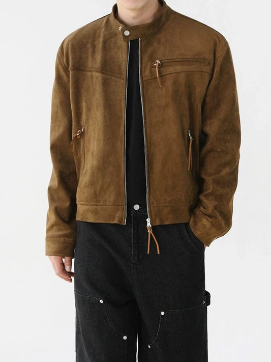 RT No. 19002 BROWN SUEDE MOTORCYCLE JK