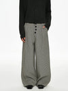RT No. 50034 PLEATED PLAID BAGGY STRAIGHT PANTS
