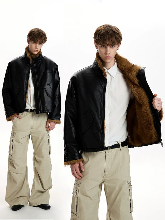 RT No. 45032 FUR LEATHER JACKET