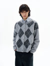 RT No. 29037 KNITWEAR DIAMOND CARDIGAN SWEATER