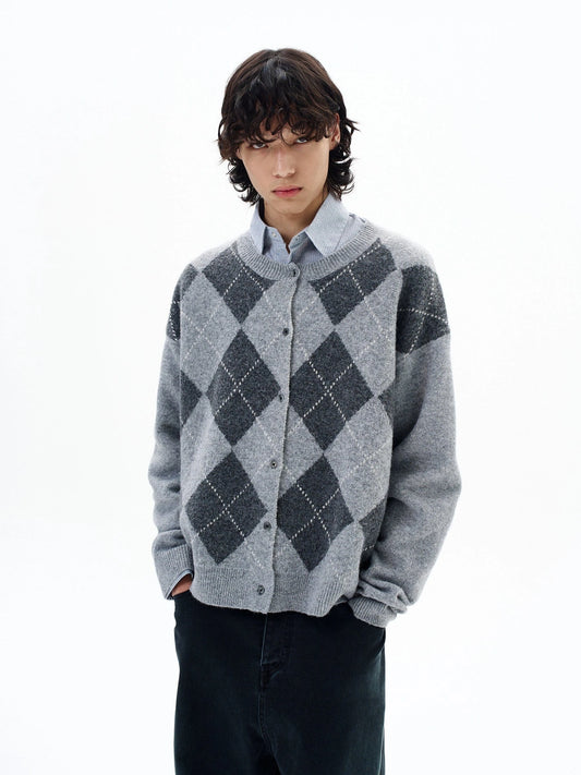 RT No. 29037 KNITWEAR DIAMOND CARDIGAN SWEATER