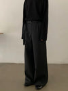 RT No. 28111 DARK GRAY SILHOUETTE BAGGY STRAIGHT PANTS