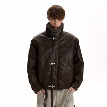 RT No. 58020 LEATHER KNIGHT BUCKLE COLLAR JACKET