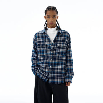 RT No. 19559 KNIT BLUE PLAID SHIRT JK