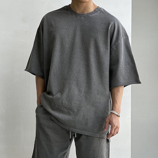 RT No. 9521 DARK GRAY HALF SLEEVE SHIRT & SHORTS