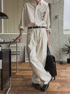 RT No. 18277 PLEATED DRAPE STRAIGHT PANTS
