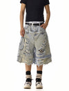 RT No. 18211 DISTRESSED BLUE DENIM SHORTS