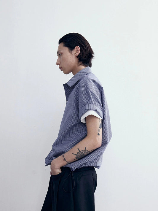 RT No. 18836 BLUE PLAID SHORT SLEEVE SHIRT