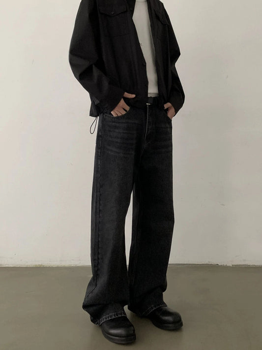 RT No. 28109 BLACK DENIM STRAIGHT JEANS
