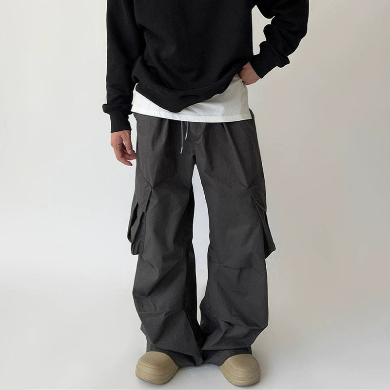 RT No. 11855 MULTI-POCKET PARACHUTE STRAIGHT PANTS