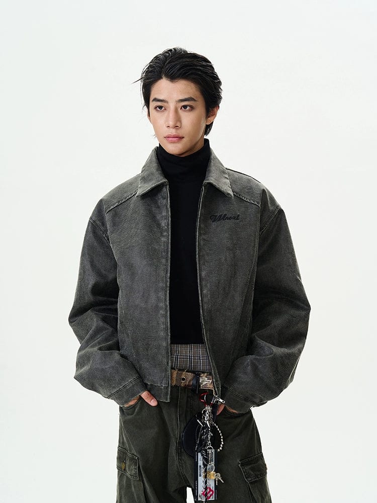 RT No. 11979 DARK GRAY ZIP-UP COLLAR JK