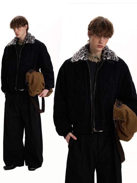 RT No. 58009 LEOPARD COLLAR WORKWEAR JACKET