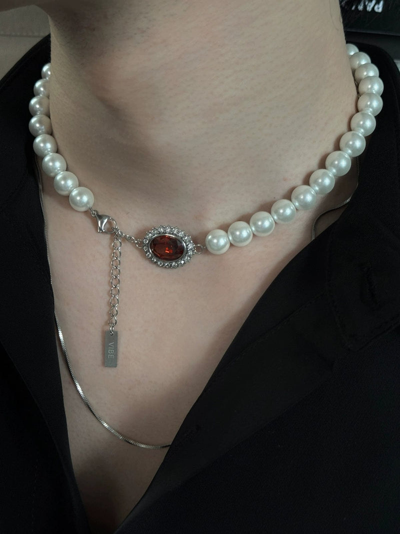 PEARL RUBY NECKLACE