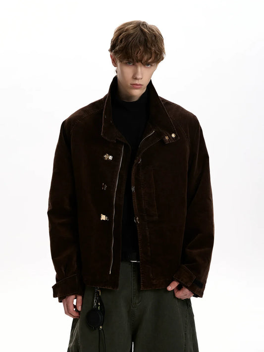 RT No. 50009 DARK BROWN BUCKLE BOXY JACKET