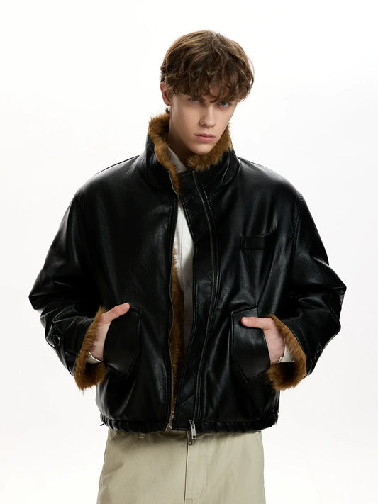 RT No. 45032 FUR LEATHER JACKET