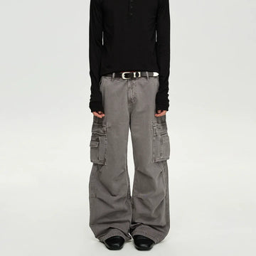 RT No. 40759 GRAY BAGGY STRAIGHT CARGO PANTS