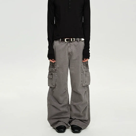 RT No. 40759 GRAY BAGGY STRAIGHT CARGO PANTS