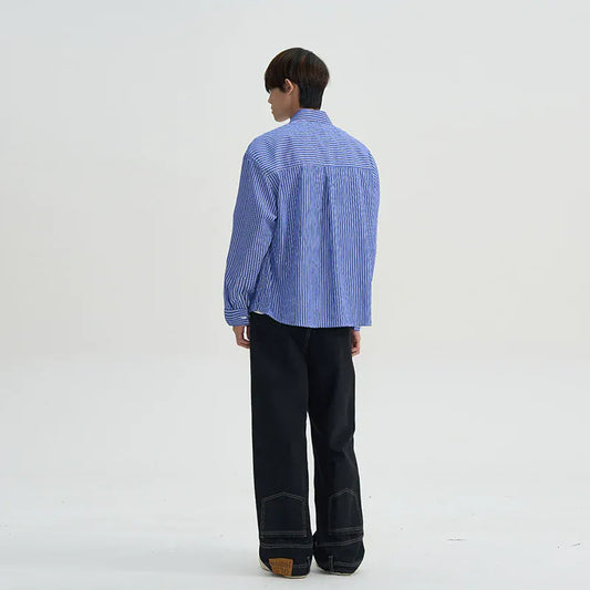 RT No. 40523 STRIPED BUTTON UP SHIRT