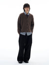 RT No. 25026 KNIT TWIST BUTTON-UP SWEATER