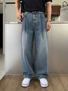 RT No. 18273 PLEATED DENIM STRAIGHT JEANS
