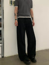 RT No. 19706 JET BLACK BAGGY STRAIGHT DENIM JEANS