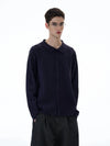 RT No. 20001 POLO COLLAR BUTTON-UP SWEATER