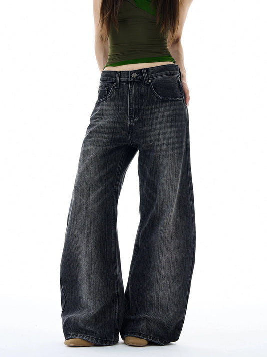 RT No. 19563 WASHED BLACK SCIMITAR JEANS