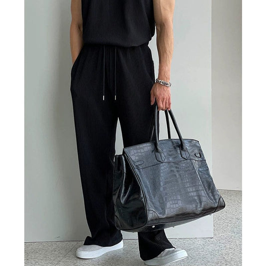 RT No. 11931 PLEATED SLEEVELESS SHIRT & WIDE DRAWSTRING PANTS