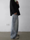 RT No. 32063 WHISKER WASHED DENIM STRAIGHT JEANS
