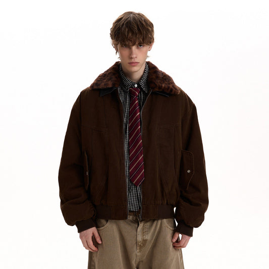 RT No. 58009 LEOPARD COLLAR WORKWEAR JACKET