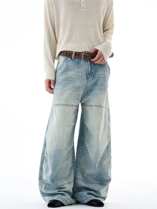 RT No. 32820 RECONSTRUCTED BAGGY SCIMITAR DENIM JEANS