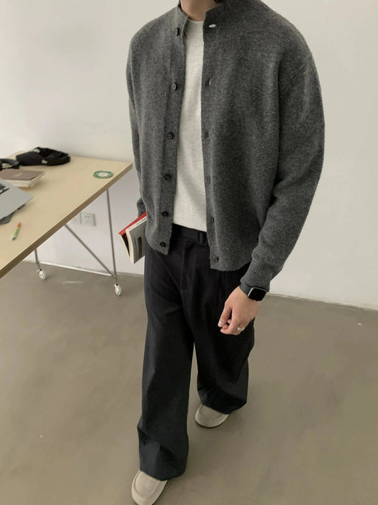 RT No. 19844 GRAY KNIT CARDIGAN SWEATER
