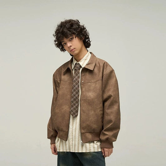 RT No. 32529 LEATHER ZIP-UP JK