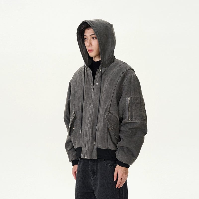 RT No. 11992 GRAY RECONSTRUCTED WORKWEAR ZIP-UP JK