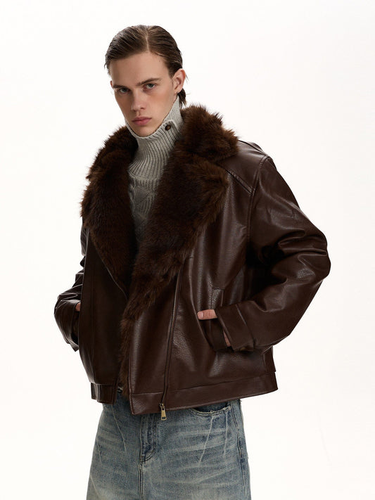 RT No. 59022 JIIN TRENCH COLLAR LEATHER JACKET