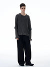 RT No. 20025 KNIT DISTRESSED CREWNECK SWEATER