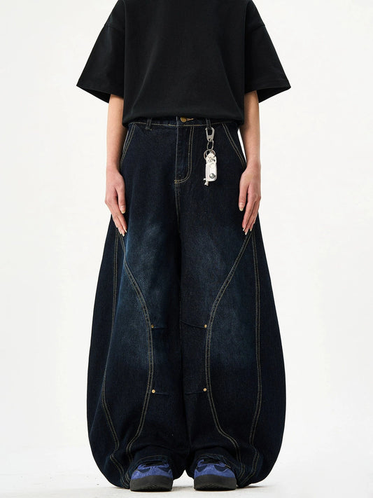 RT No. 19057 DARK BLUE SCIMITAR STRAIGHT JEANS