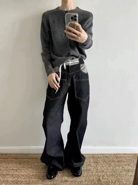RT No. 18021 REVERSED STITCHED SCIMITAR DENIM JEANS