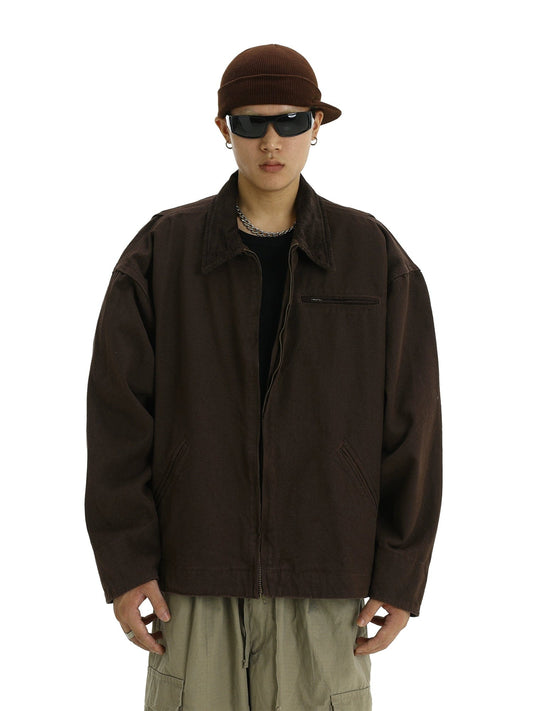 RT No. 10351 CORDUROY COLLAR WORK ZIP-UP JK