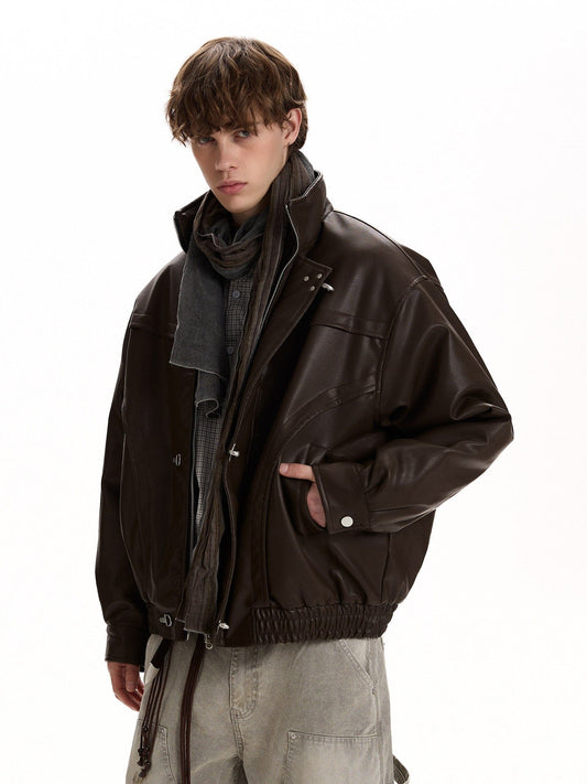 RT No. 58020 LEATHER KNIGHT BUCKLE COLLAR JACKET