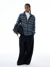 RT No. 19559 KNIT BLUE PLAID SHIRT JK