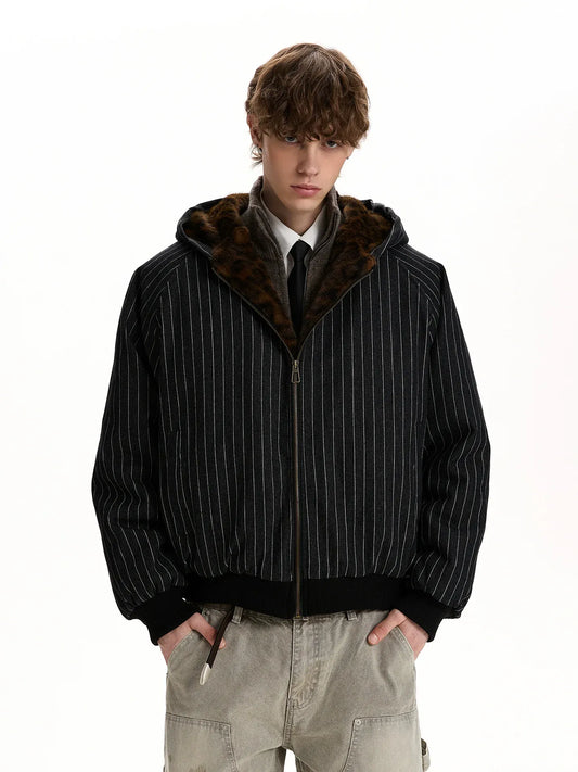 RT No. 50235 WOLF STRIPED ZIPPER JACKET