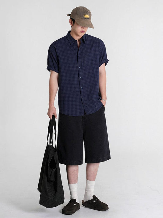 RT No. 12580 BLUE PLAID SHORT SLEEVE SHIRT