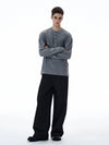 RT No. 20038 RIBBED HENRY COLLAR LONGSLEEVE