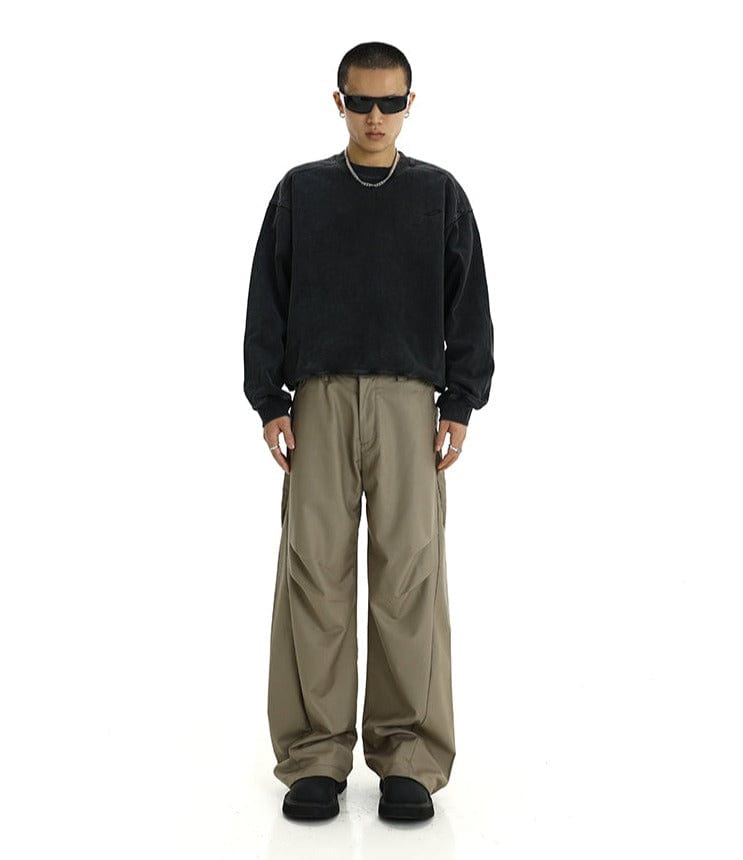 RT No. 10827 CASUAL WIDE STRAIGHT PANTS