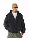 RT No. 19803 ASH BLACK RECONSTRUCTED ZIP UP HOODIE