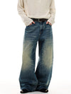 RT No. 55111 WHISKER WIDE STRAIGHT DENIM JEANS