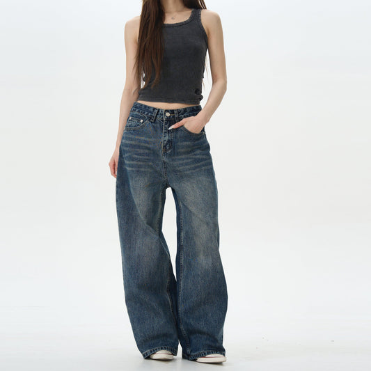 RT No. 12424 WASHED BLUE DENIM STRAIGHT JEANS